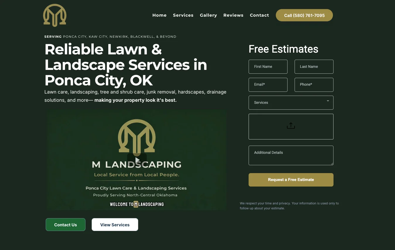 ML Landscaping OK Website