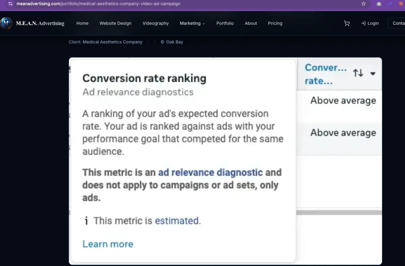 Medical Aesthetics Company — Video Ad Campaign