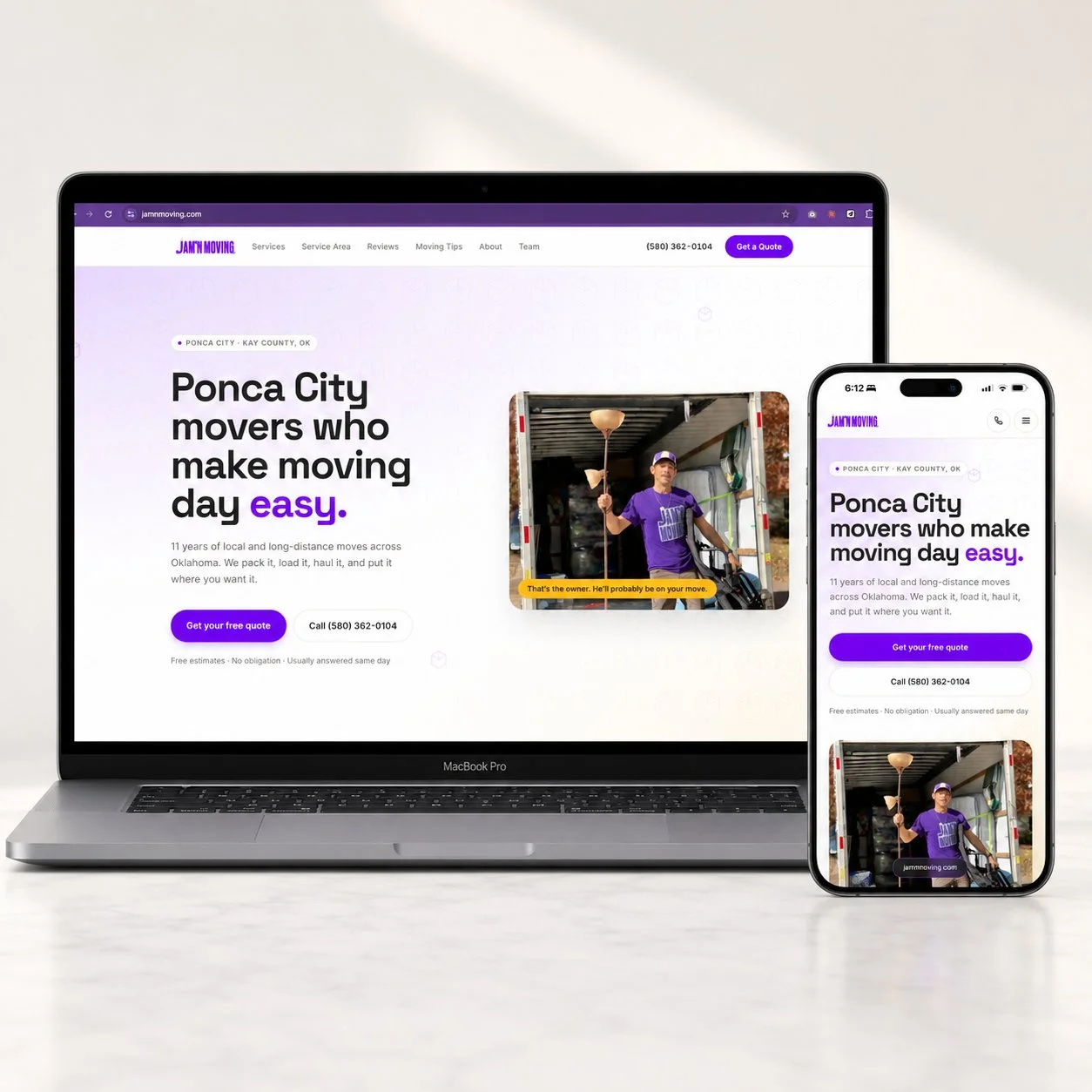 Jamn Moving — Full Website & Custom CRM