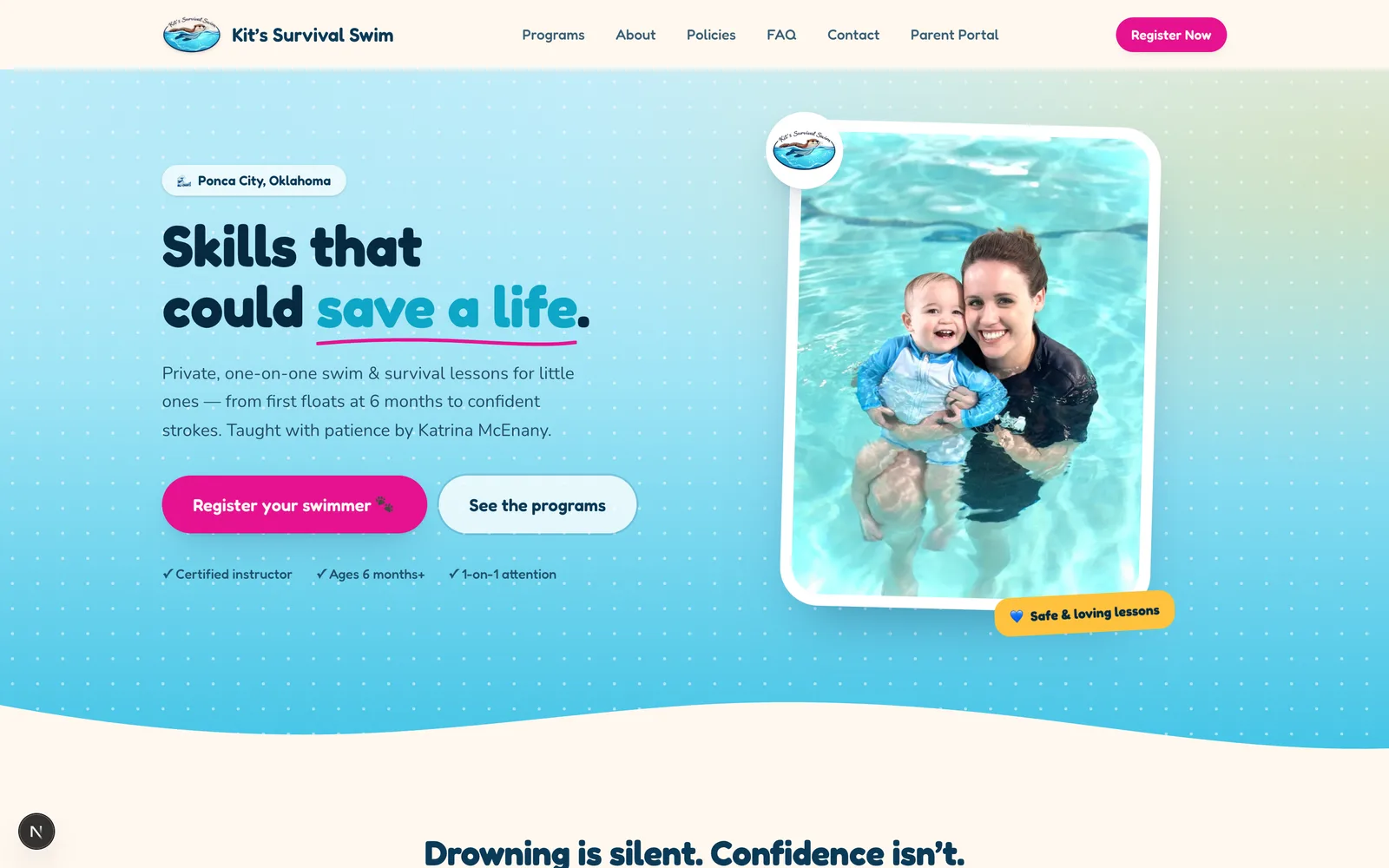 Kit's Survival Swim — Website & Custom Business Platform - 1
